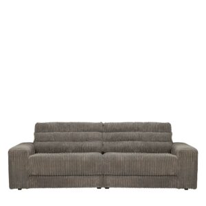 Basilicana Premium Polstersofa in Grau Breitcord Armlehnen