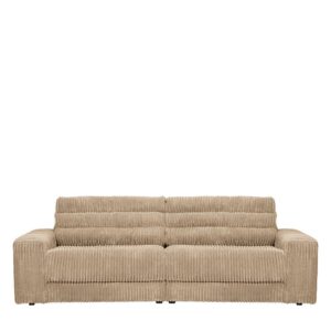 Basilicana Hochwertiges Sofa in Breitcord Beige Armlehnen