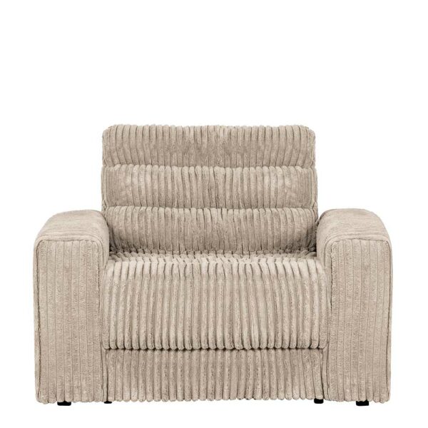 Basilicana Wohnzimmersessel in Beigegrau Cord 62 cm Sitztiefe