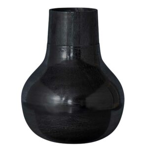 Basilicana Moderne Metall Vasen in Schwarz Aluminium (2er Set)