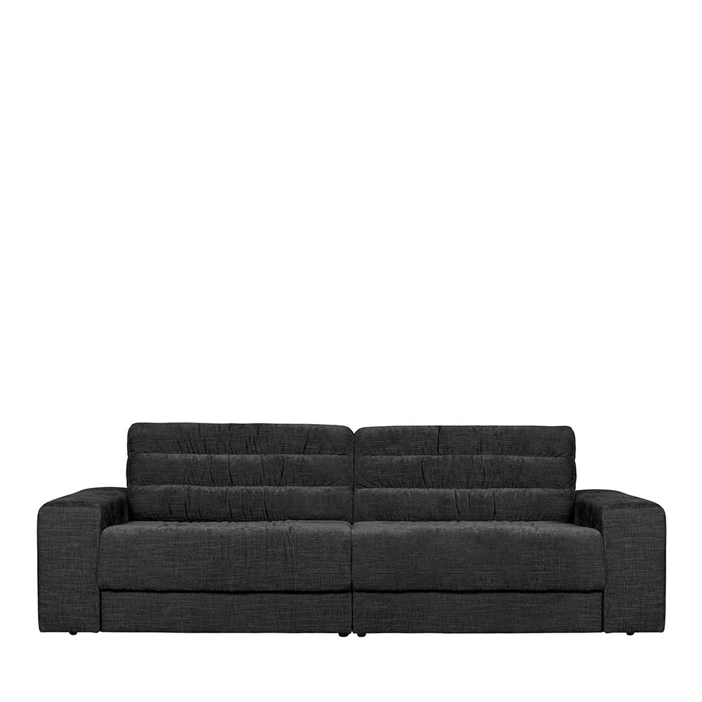 Basilicana Premium Sofa in Anthrazit Strukturstoff Vintage Optik