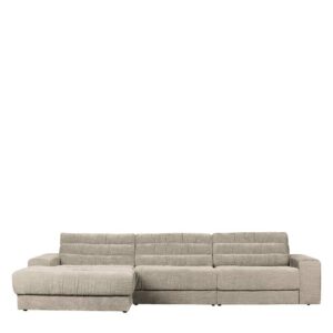 Basilicana Sofa Eckgarnitur mit Ottomane Bezug Vintage Beigegrau