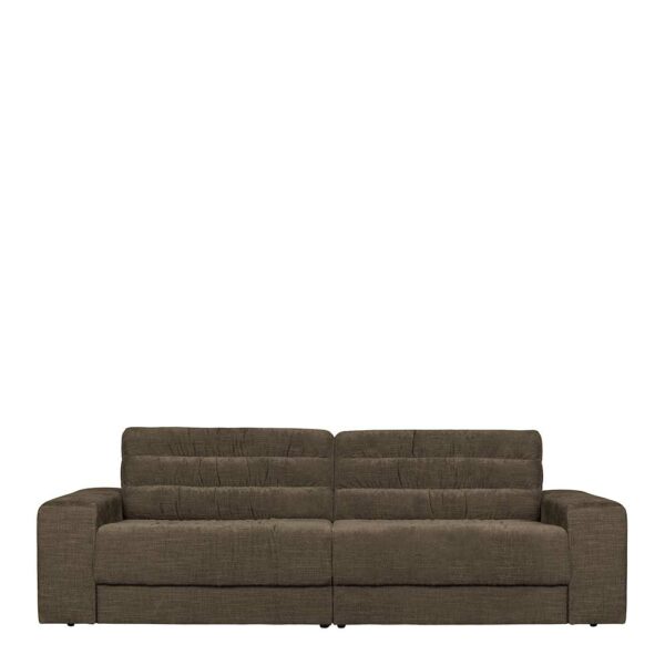 Basilicana Sofa in Graubraun Strukturstoff Vintage Optik