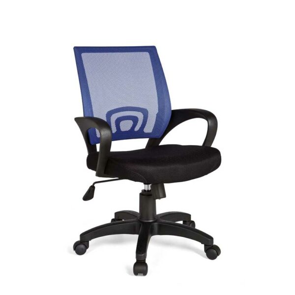 Möbel4Life Schreibtischdrehstuhl mit Netzrücken Blau und Schwarz