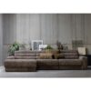 Basilicana XL Ecksofa mit breitem Cordbezug Schlammfarben