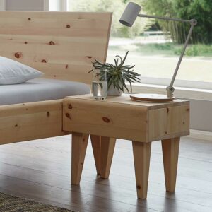 Basilicana Zirbenholz Nachttisch mit einer Schublade 43 cm hoch 45 cm breit