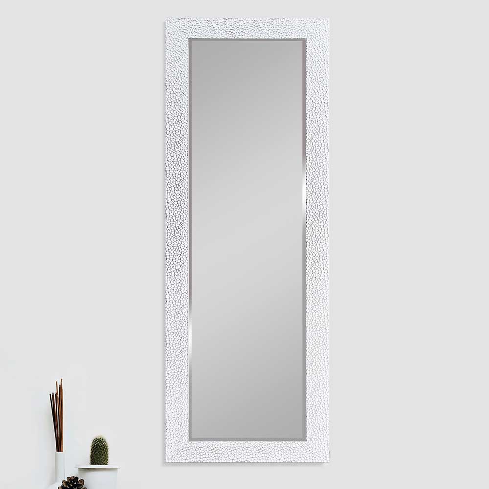 Furnitara Moderner Wandspiegel in Weiß Silberfarben