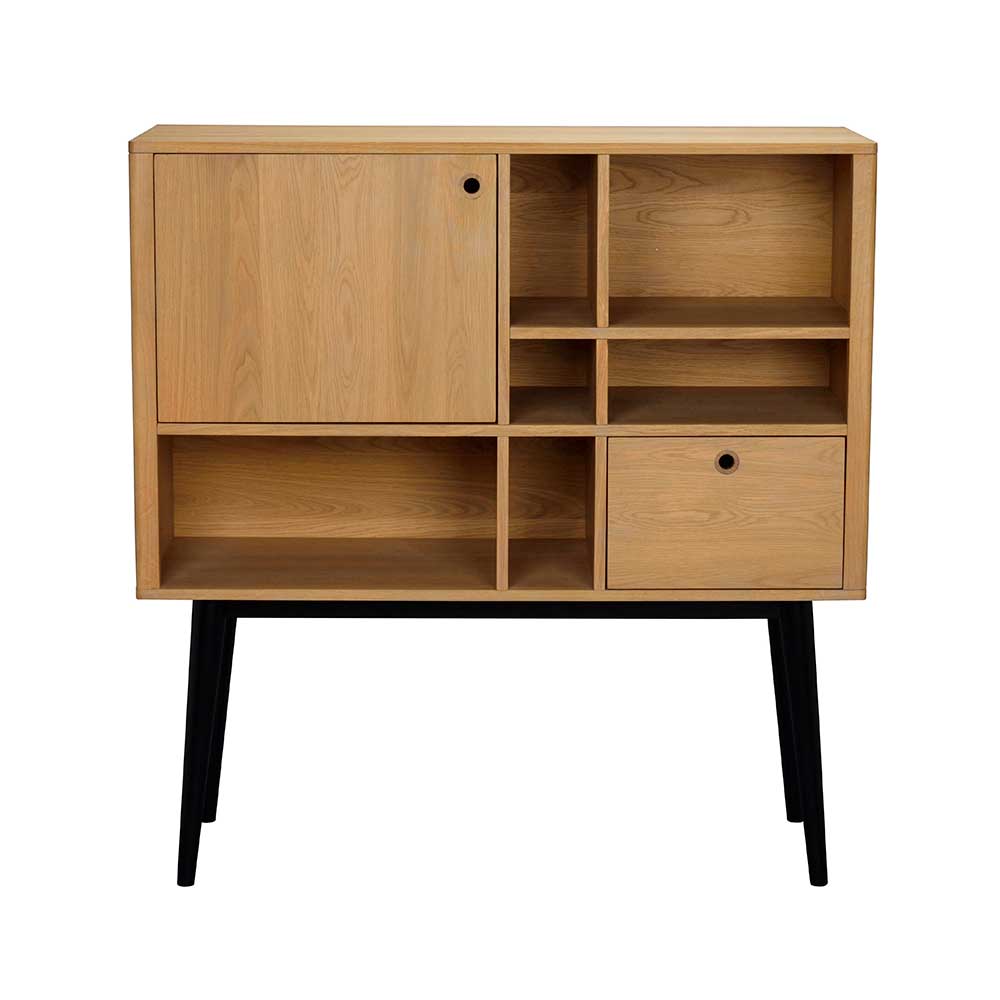 TopDesign Wohnzimmer Highboard mit Eiche furniert Retro Design