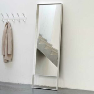 Homedreams Garderoben Spiegel mit weißem Metallrahmen 190 cm hoch