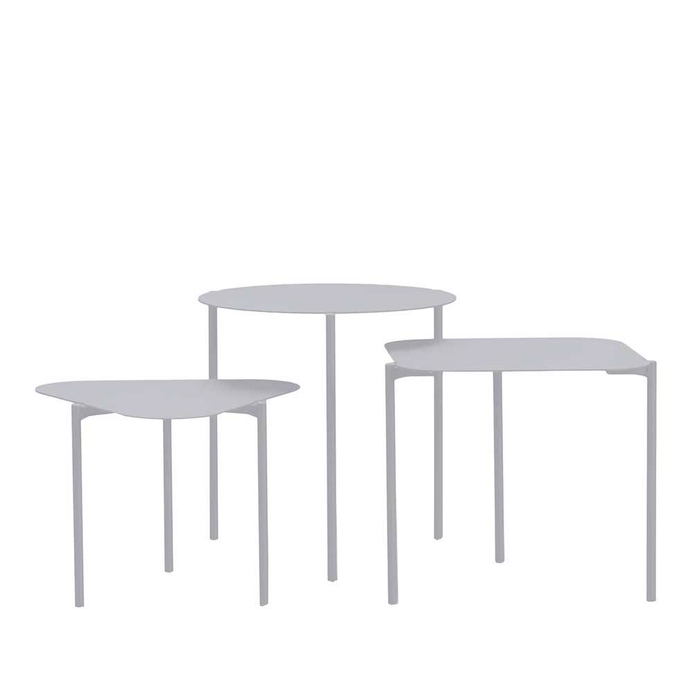 Homedreams Metall Dreisatz Tische in Grau Dreifußgestell (dreiteilig)