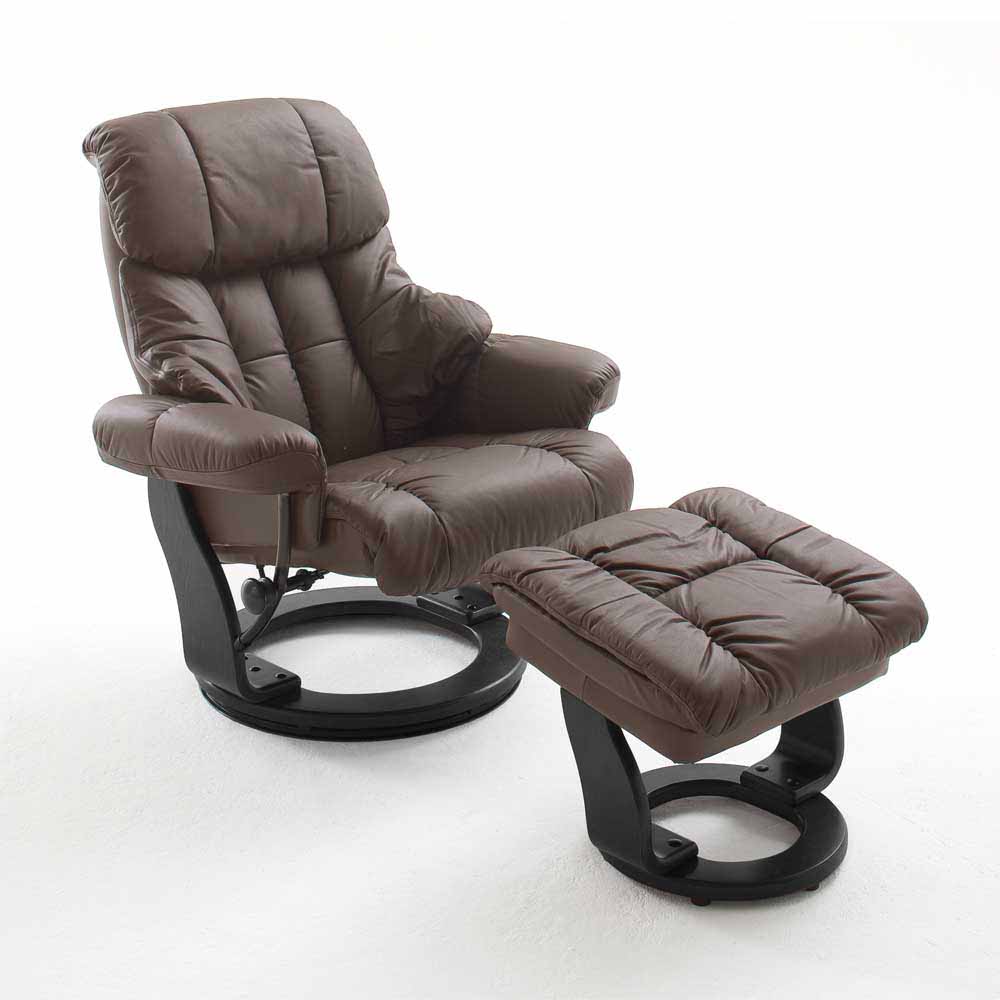 TopDesign Relaxsessel in Braun Leder Schwarz (zweiteilig)