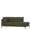 Basilicana Recamiere Modul Sofa links in Dunkelgrün Vierfußgestell aus Metall