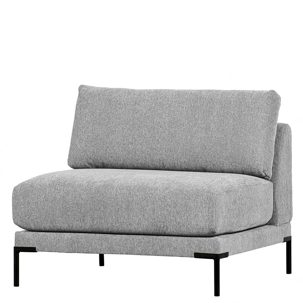 Basilicana Couch Einsitzer Modul in Hellgrau Vierfußgestell aus Metall