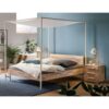 TopDesign Himmelbettgestell Skandi Stil aus kernesche Massivholz Metall