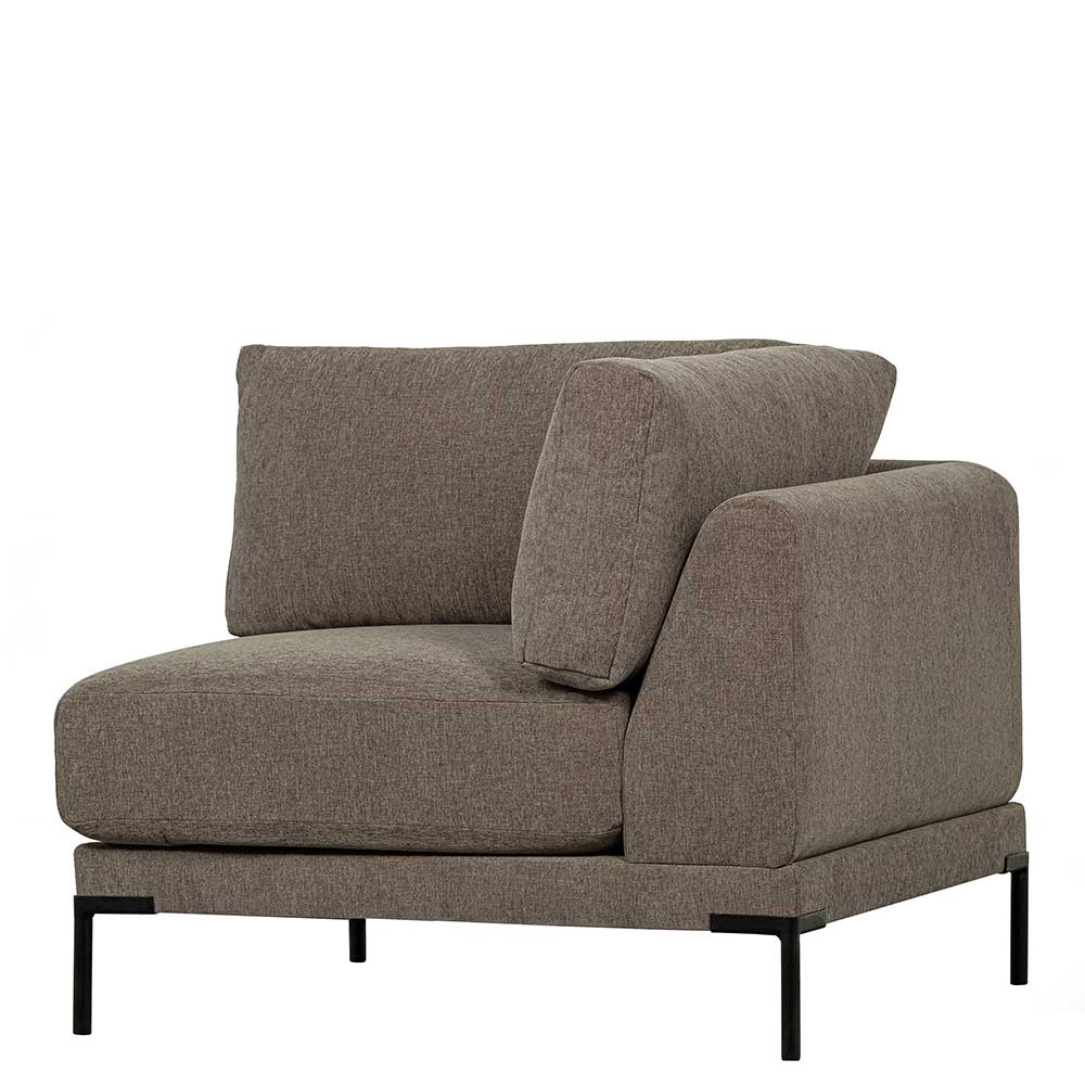 Basilicana Sofa Eckelement Modul in Taupe Vierfußgestell aus Metall