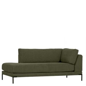 Basilicana Recamiere Modul Sofa rechts in Dunkelgrün Stoff 200 cm breit