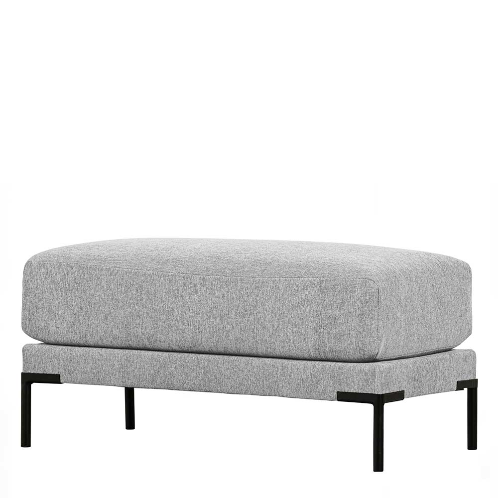 Basilicana Couchhocker in Hellgrau aus Webstoff und Metall 44 cm Sitzhöhe