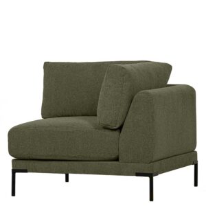 Basilicana Couch Eckelement Modul in Dunkelgrün Vierfußgestell aus Metall