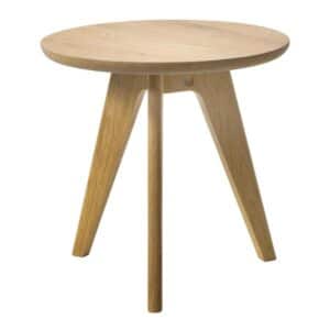 TopDesign Beistelltisch Massivholz rund in Eiche Bianco Dreifußgestell
