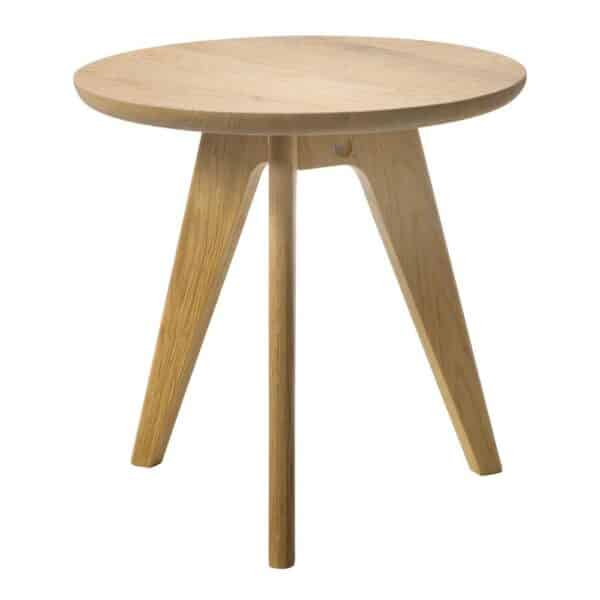 TopDesign Beistelltisch Massivholz rund in Eiche Bianco Dreifußgestell
