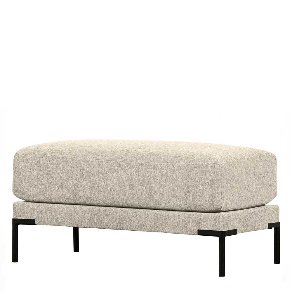 Basilicana Polsterhocker in Beige mit Vierfußgestell aus Metall 44 cm Sitzhöhe