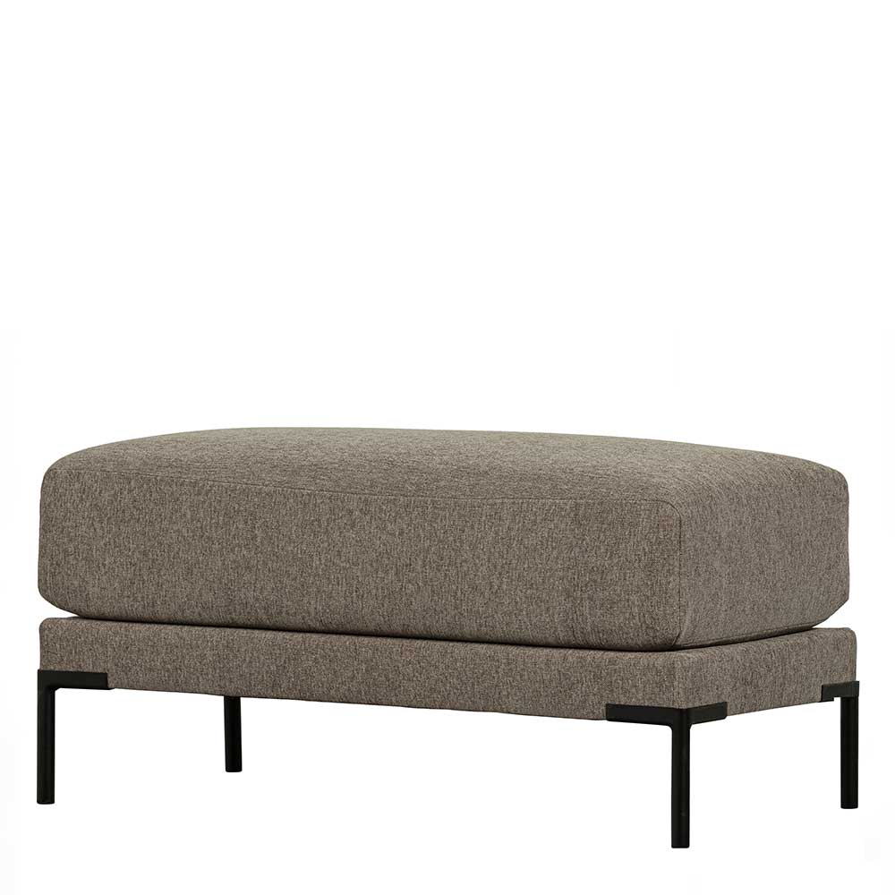 Basilicana Couchhocker Taupe aus Webstoff und Metall 44 cm Sitzhöhe