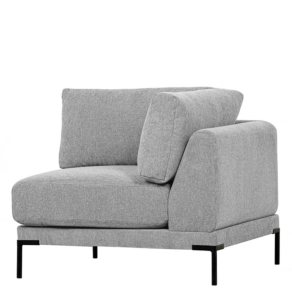 Basilicana Couch Eckelement Modul in Hellgrau Vierfußgestell aus Metall