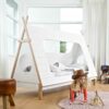 Basilicana Tipi Kinderbett aus Kiefer Massivholz Weiß
