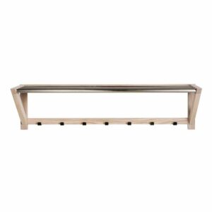 TopDesign Hängegarderobe aus Eiche massiv White Wash Edelstahl