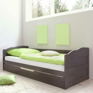 Massivio Bett mit Gästebett Grau