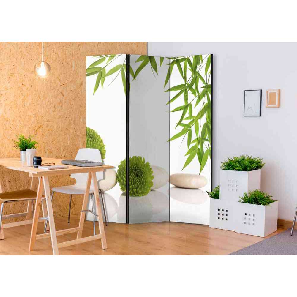 4Home Büro Paravent mit Zen Motiv 135 cm breit