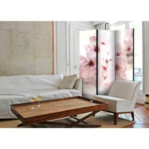 4Home Raumteilerparavent mit Leinwand Füllung Kirschblüten Motiv