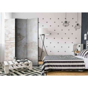 4Home Spanische Wand in hell Grau und Beige Mauer Motiv