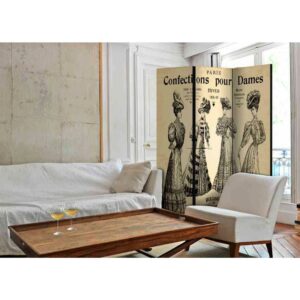 4Home Spanische Wand mit nostalgischem Mode Motiv 3 teilig