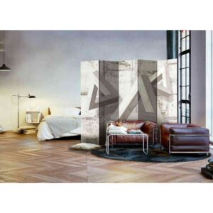 4Home Spanische Wand in Beton Grau geometrischem Motiv