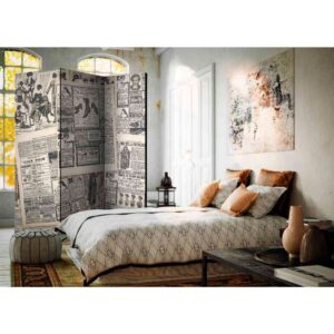 4Home Spanische Wand mit nostalgischem Zeitung Motiv 135 cm breit