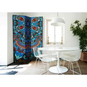 4Home Buntes Paravent im Mandala Look 3-teilig