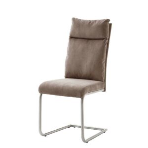 TopDesign Freischwinger Set in Beige Webstoff modern (2er Set)