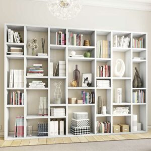Star Möbel Hochglanz Bücherwand in Weiß modern