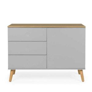 Doncosmo Grifflose Kommode in Grau Eiche furniert
