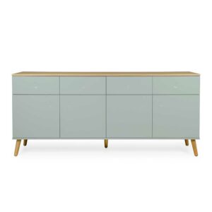 Doncosmo Griffloses Sideboard in hellem Grün Eiche furniert