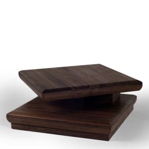 Natura Classico Sofatisch aus Nussbaum Massivholz schwenkbarer Tischplatte