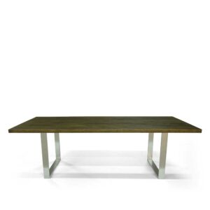Natura Classico Esszimmer Tisch aus Eiche Massivholz und Edelstahl 75 cm hoch