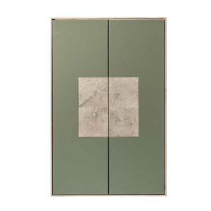 Natura Classico Hängeschrank in Beton Grau und Buche weiß geölt 80 cm breit