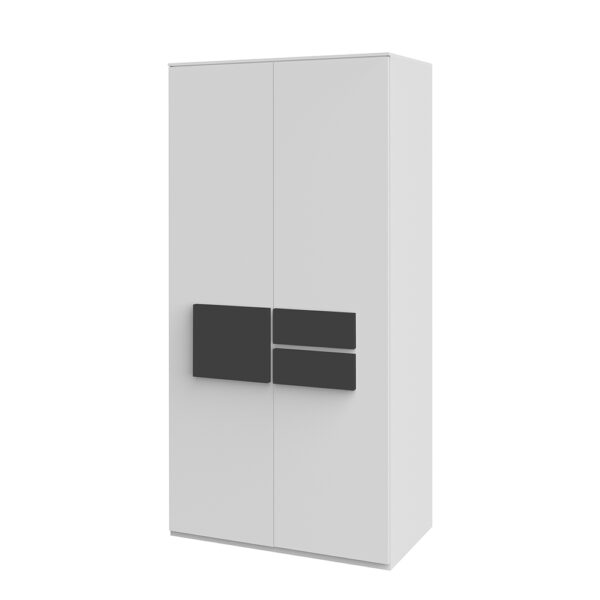 Spirinha Schlafzimmerschrank in Weiß Anthrazit 100 cm breit