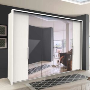 Franco Möbel Spiegelschrank mit Falttüren Weiß