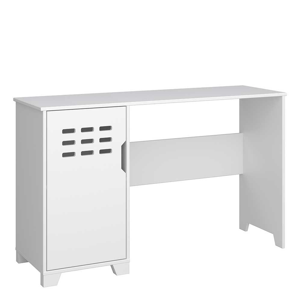 Möbel4Life Schreibtisch aus MDF weiß lackiert Knieraumblende