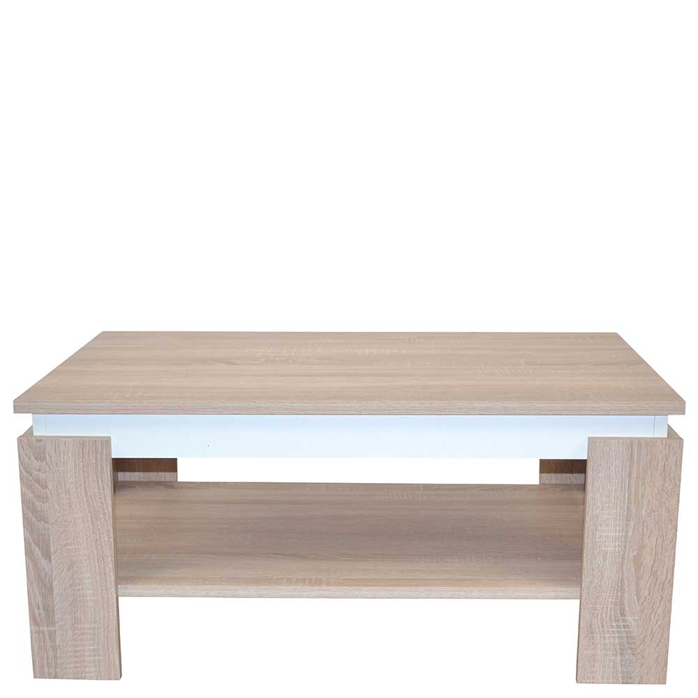 Möbel4Life Wohnzimmertisch in Sonoma-Eiche und Weiß modernem Design