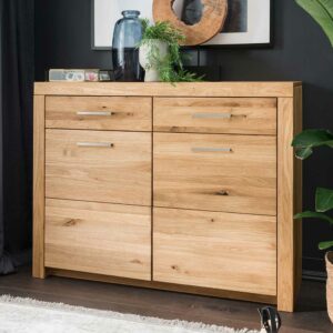 Basilicana Sideboard aus Wildeiche Massivholz 2 Türen 2 Schubladen