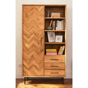 Basilicana Wildeiche Schrank massiv im Skandi Design 176 cm hoch - 97 cm breit